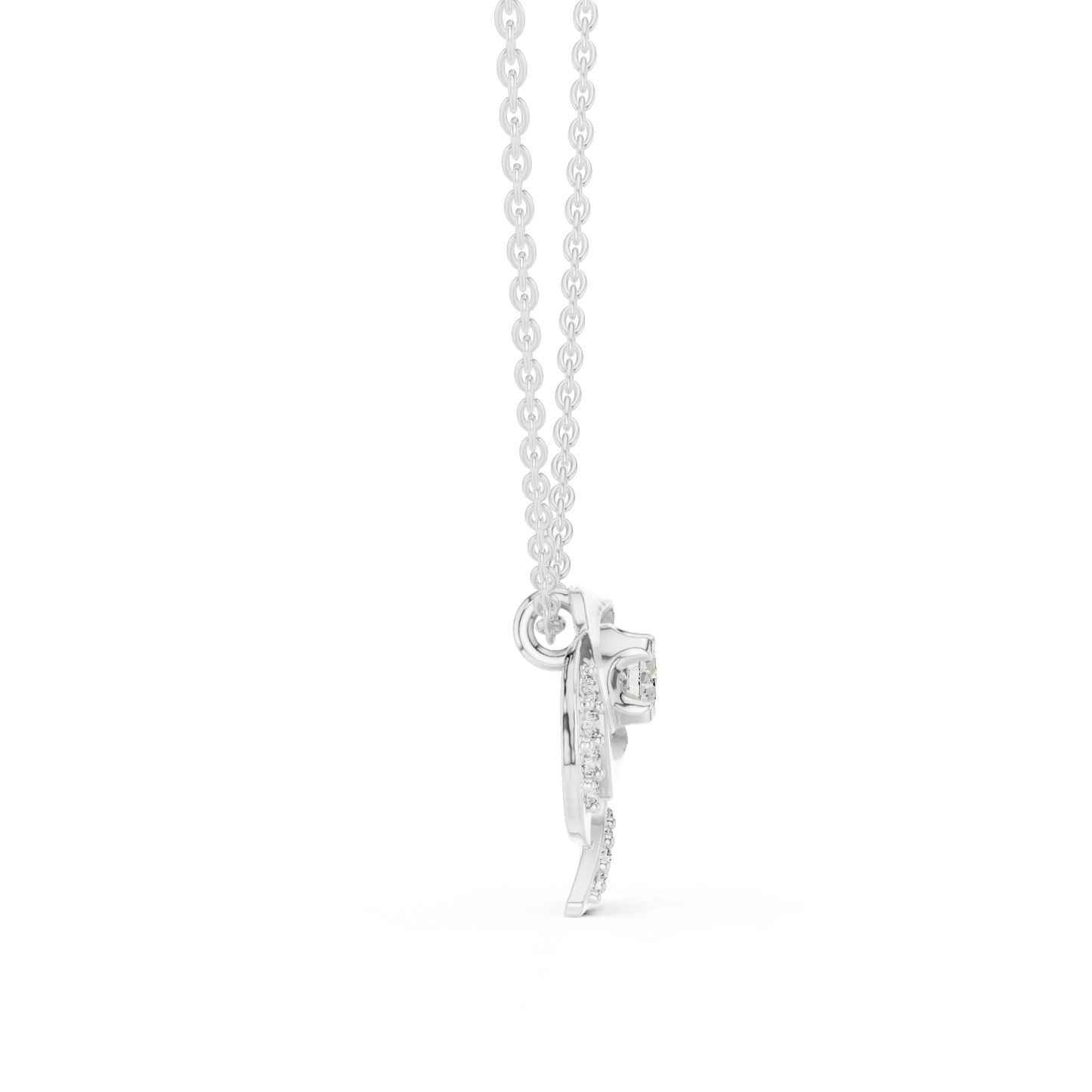 Casual Floral Lab Grown Diamond Pendant in Yellow Gold
