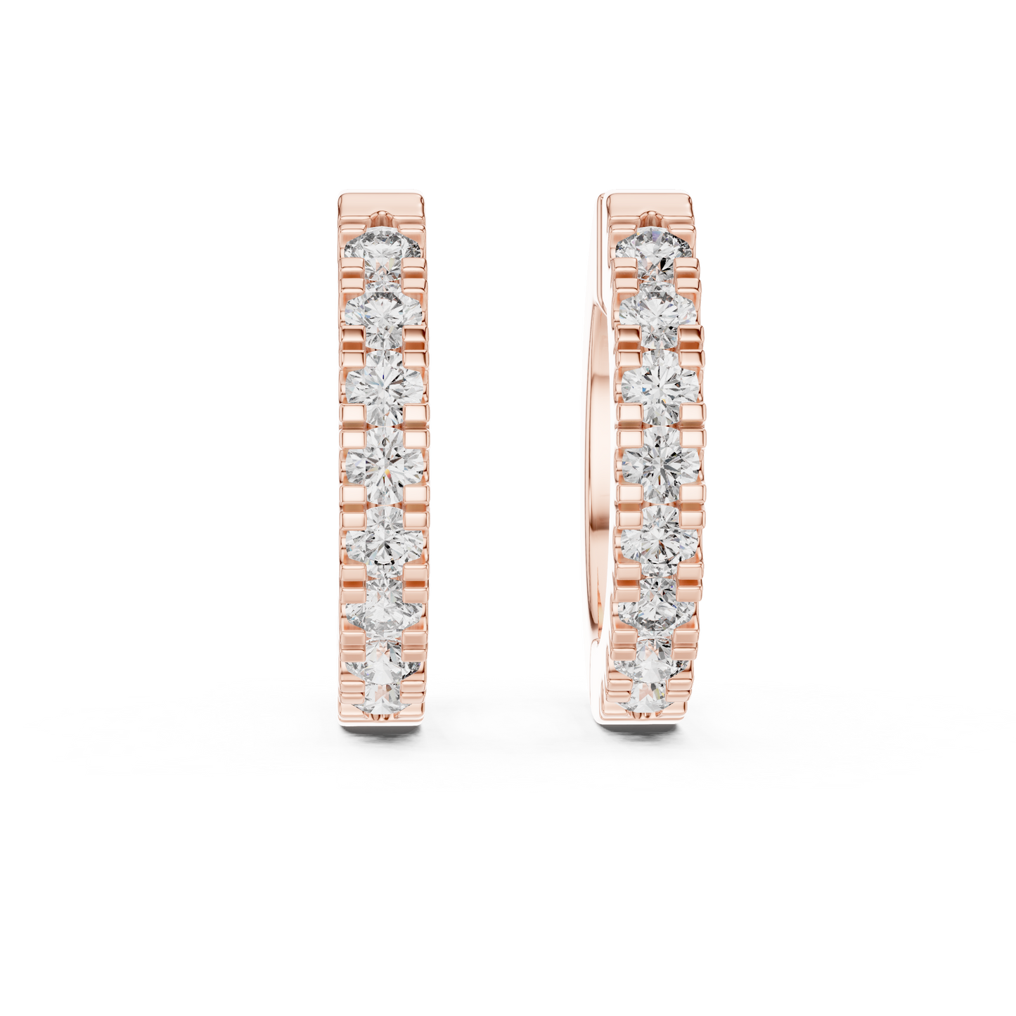Round Lab Grown Diamond Hoop Earrings