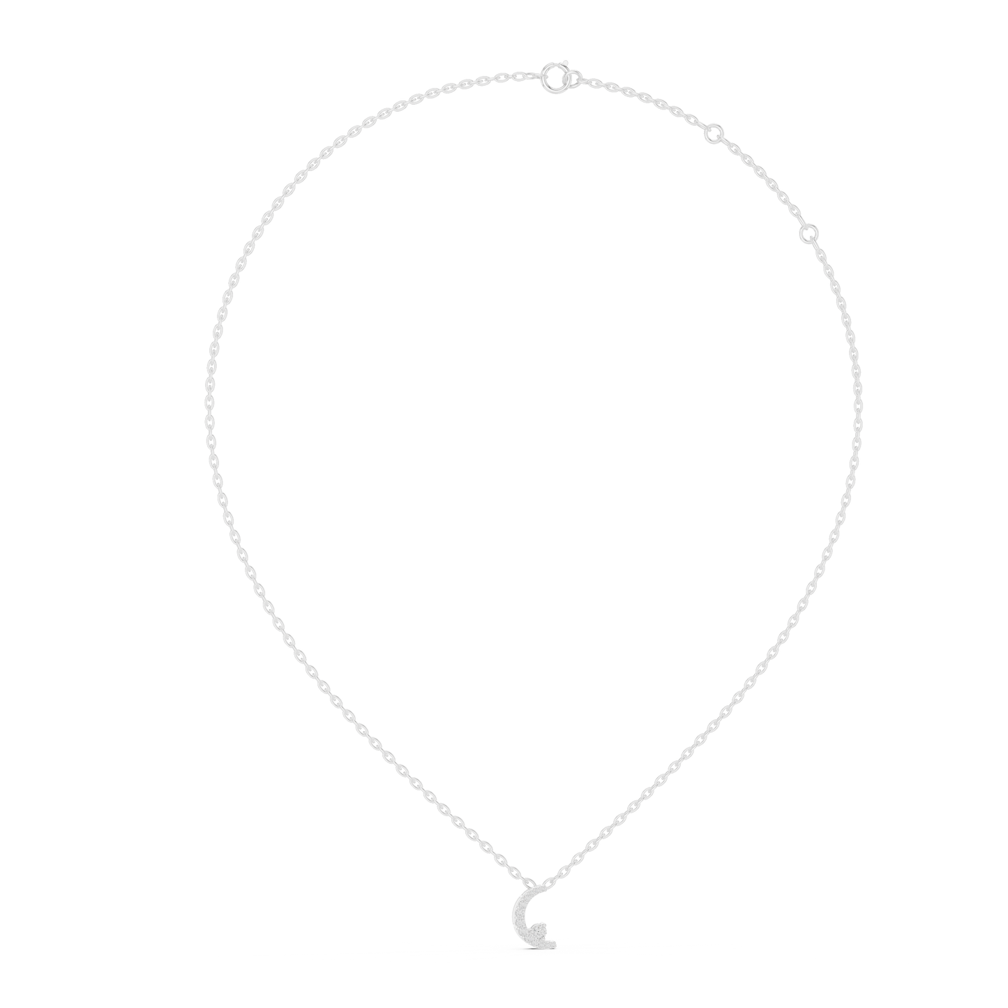 Delicate Crescent Moon Lab-Grown Diamond Pendant in Yellow Gold | Minimal Diamond Jewelry