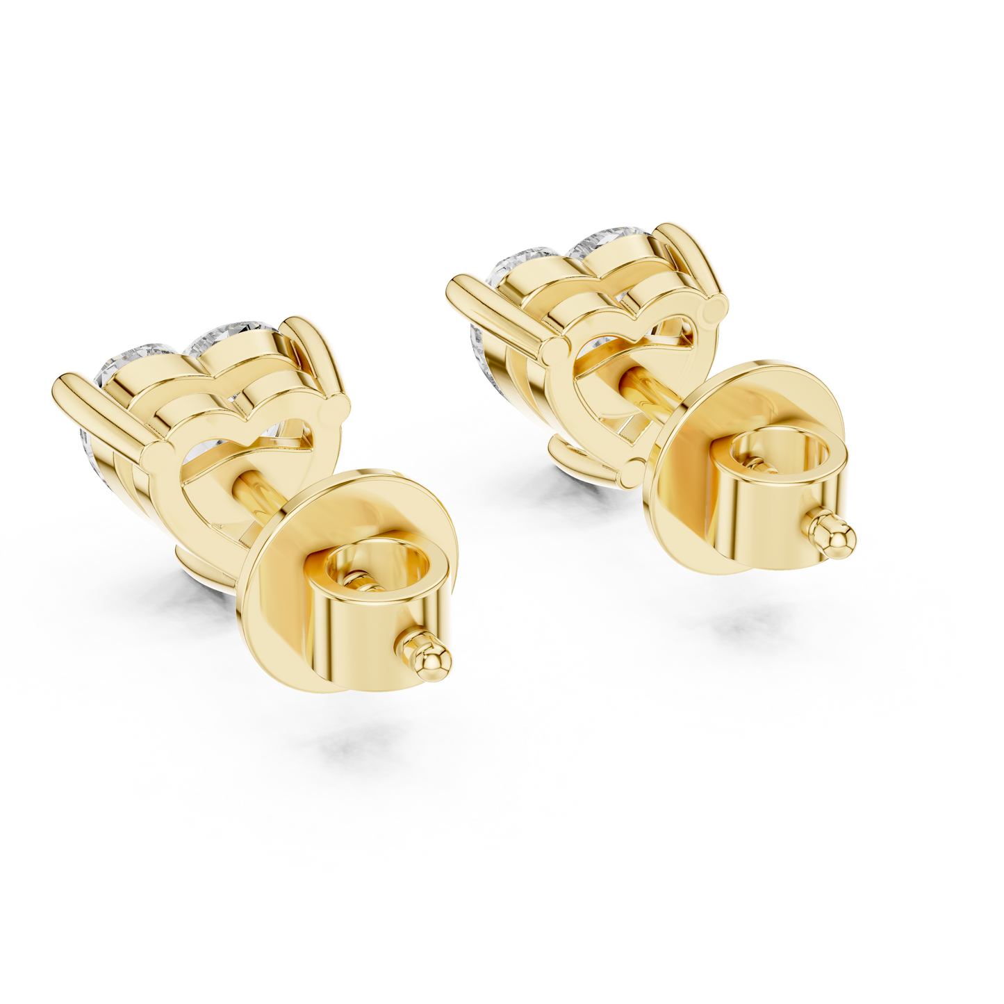 Heart Cut Lab-Grown Diamond Solitaire Earrings in Rose Gold