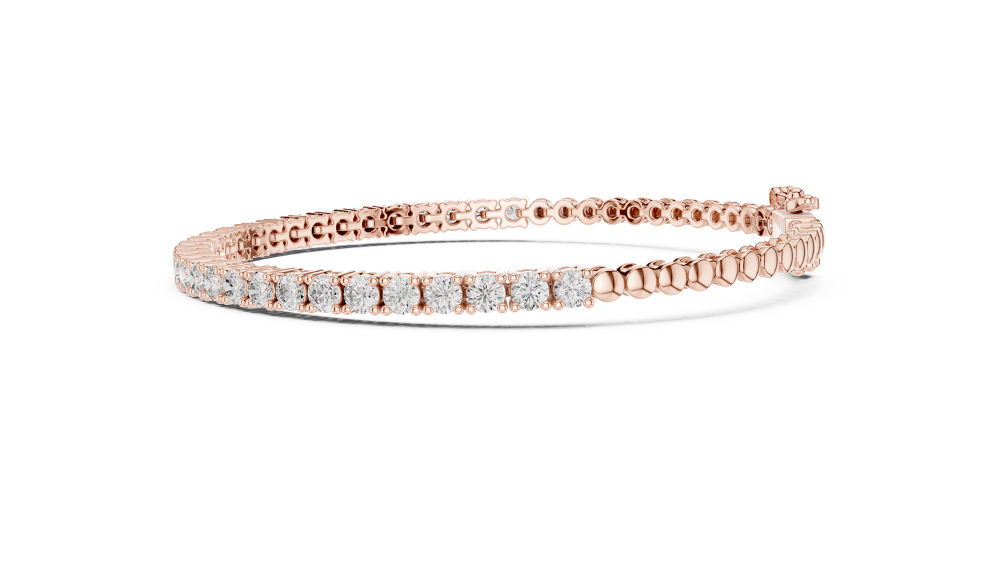 6.5 Pointer Round Diamond Tennis Chain Bracelet in Yellow Gold | Classic Luxury Bracelet