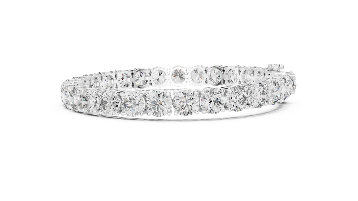 80 Pointer Round Diamond Tennis Bracelet in Rose Gold | Luxury Statement Bracelet