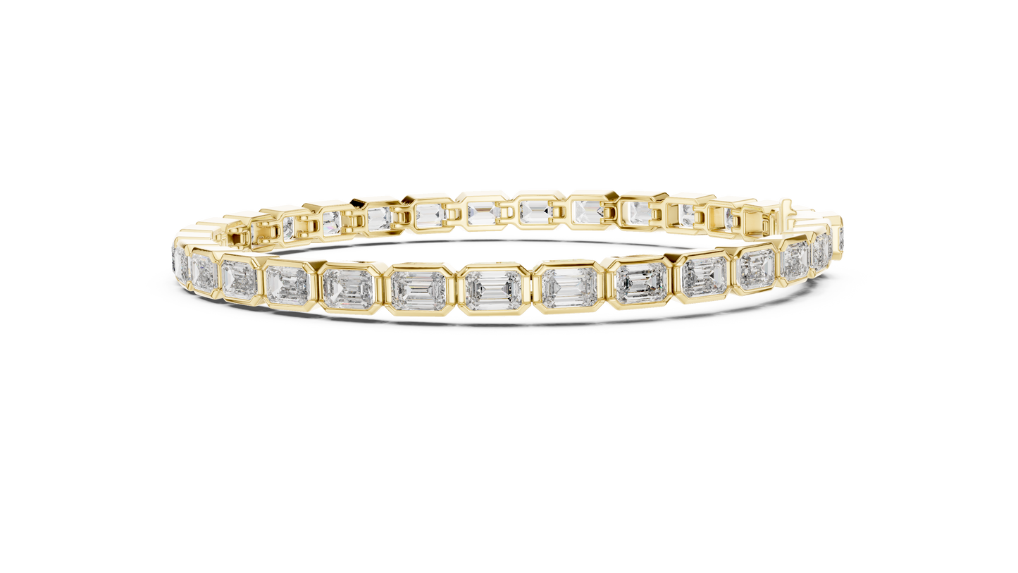 30 Pointer Emerald Cut Diamond Tennis Bracelet in Rose Gold | Luxury Bracelet