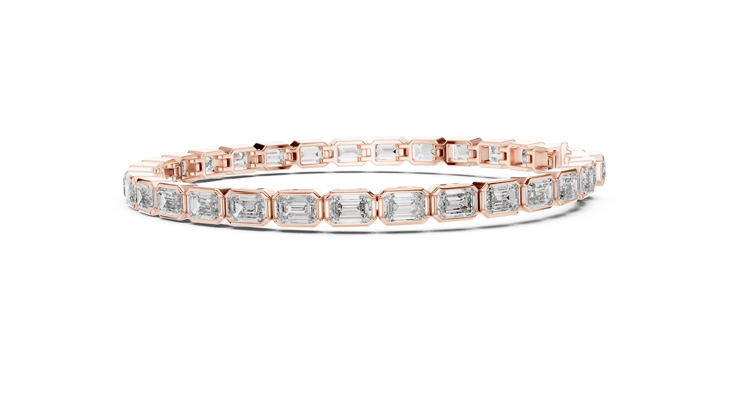 Emerald-Cut Diamond Tennis Bracelet – Platinum & White Gold Luxury