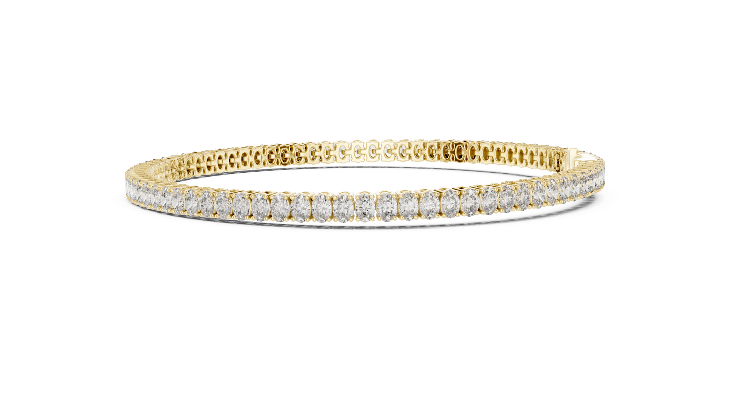 Luxury Lab-Grown Oval Cut Diamond Tennis Bracelet in 14K White Gold