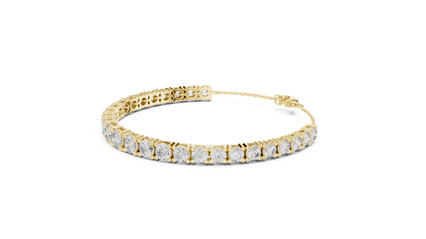 Graduated Lab-Grown Round Diamond Tennis Chain Bracelet in 14K Rose Gold