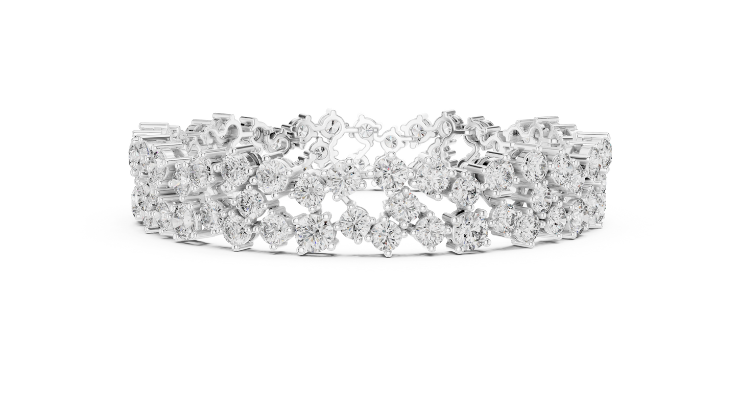 Round Lab-Grown Diamond Cluster Bracelet in Rose Gold