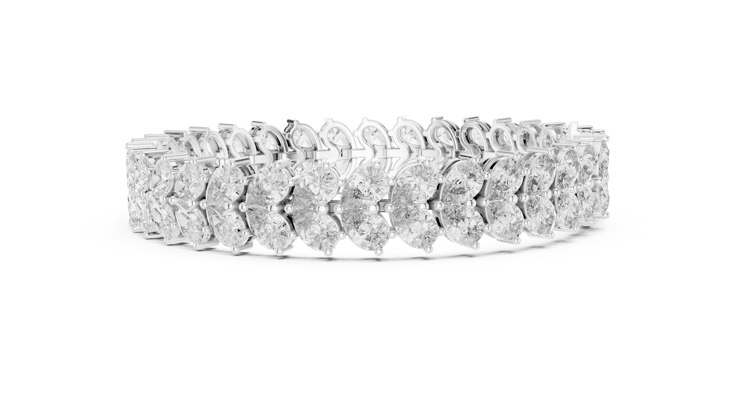 Luxury Pear Cut Diamond Statement Cluster Bracelet for Women