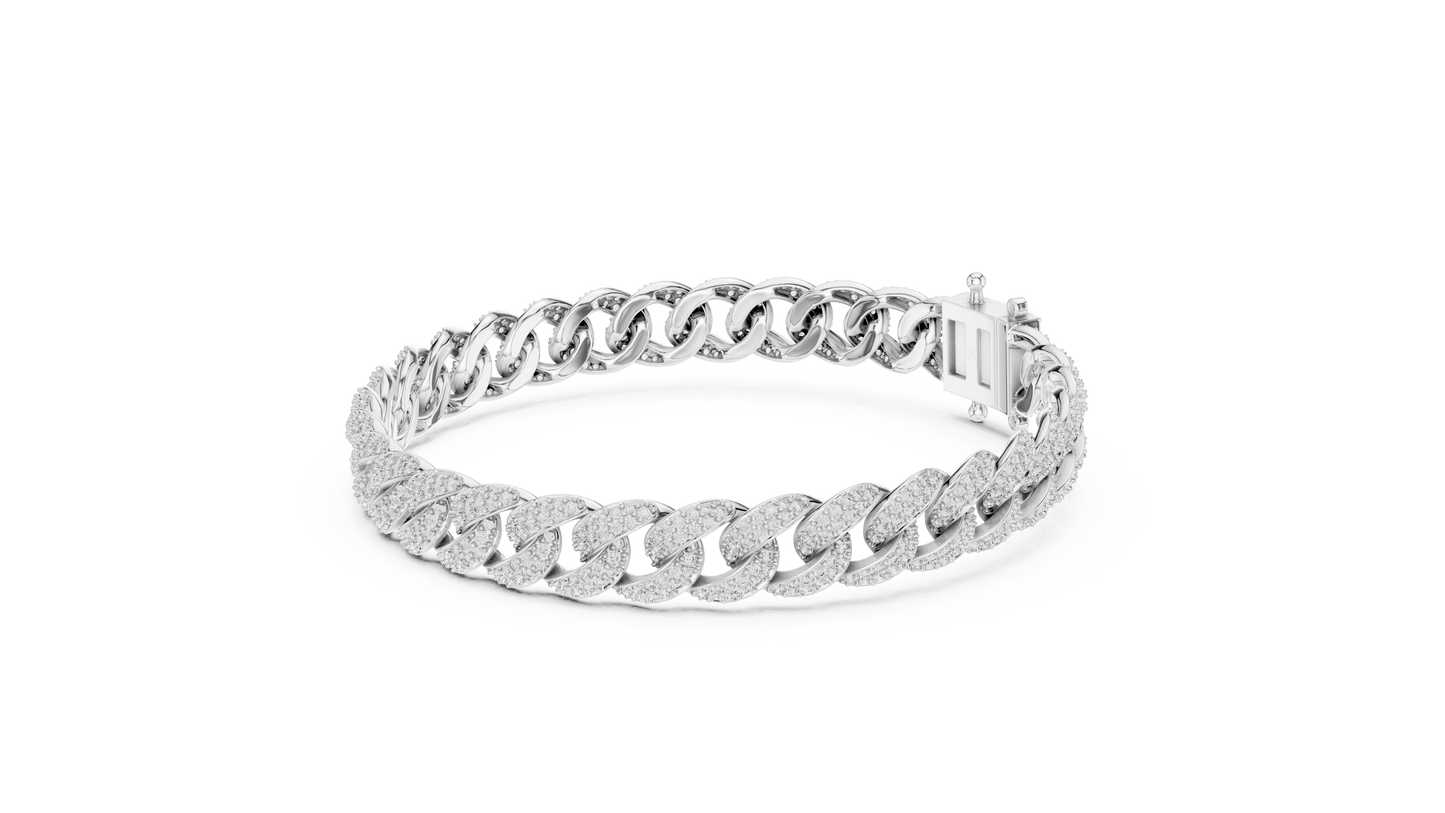 Men's Diamond Cuban Link Bracelet in 14K Yellow Gold