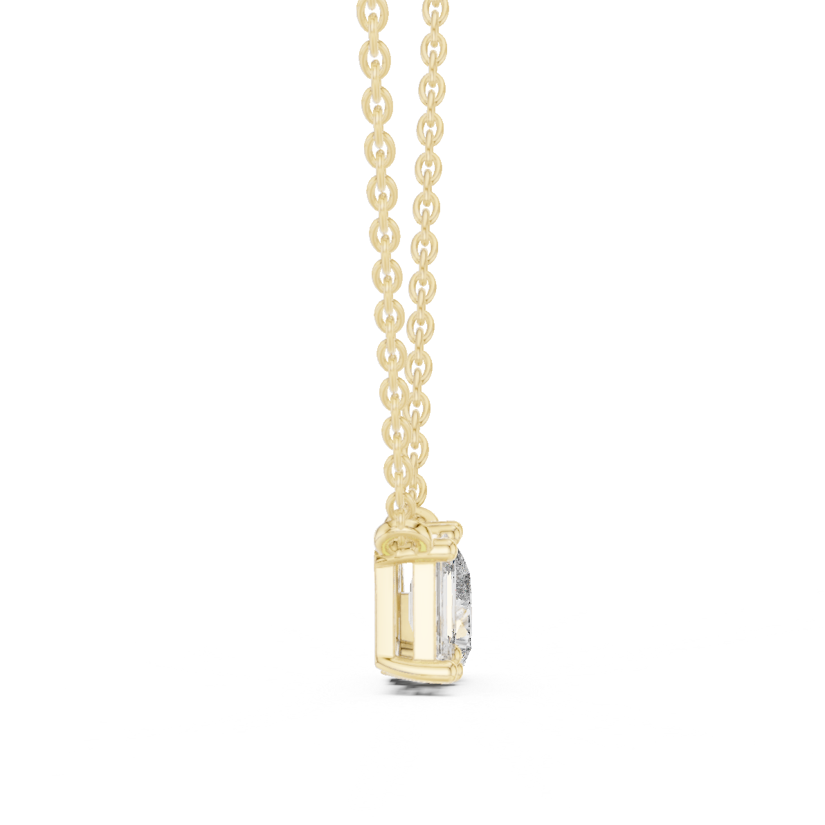Toi Et Moi Emerald & Pear Lab Grown Diamond Pendant in 14K Rose Gold