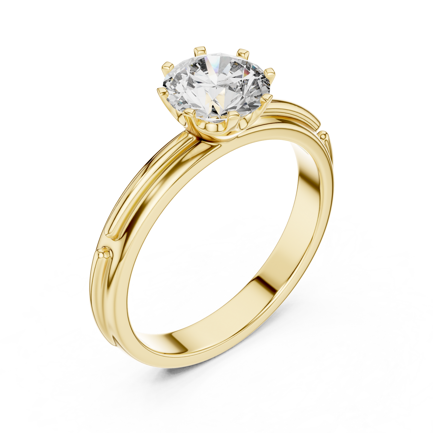 Rose Gold Round Lab Grown Diamond Engagement Ring – Six Prong Solitaire