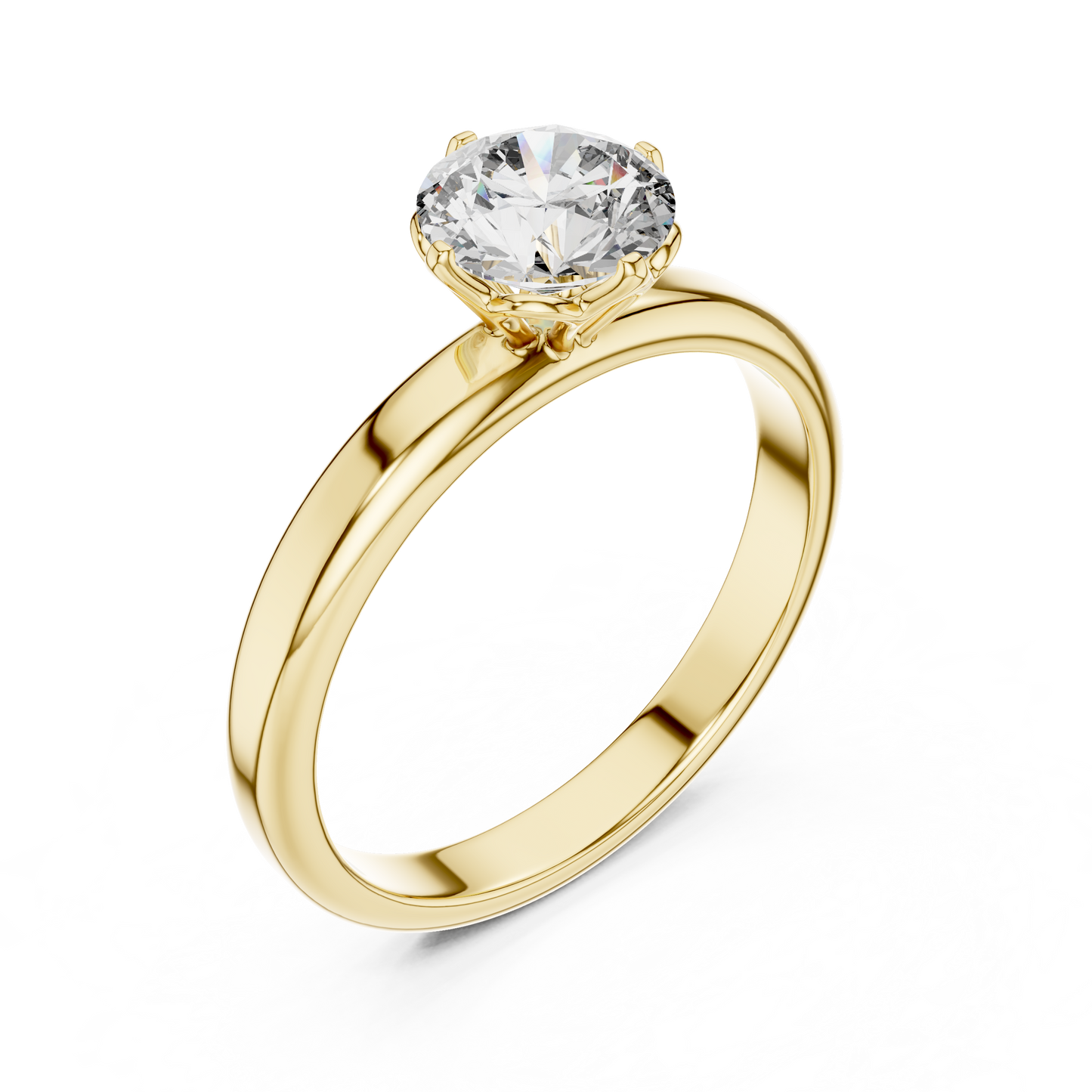 Round Cut Lab Grown Diamond Solitaire Ring in White Gold | Classic Engagement Ring