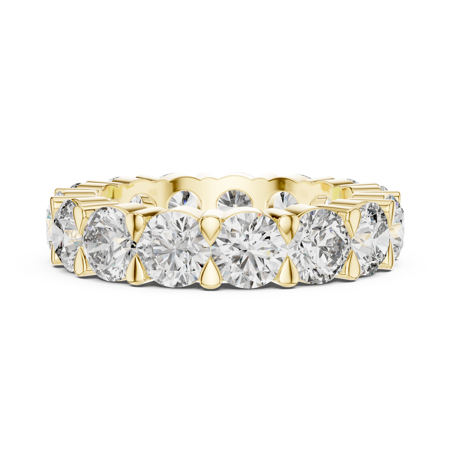 Round Brilliant Lab-Grown Diamond Full Eternity Matching Rings in White Gold