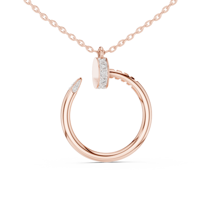 Delicate Open Circle Lab-Grown Diamond Pendant in Rose Gold