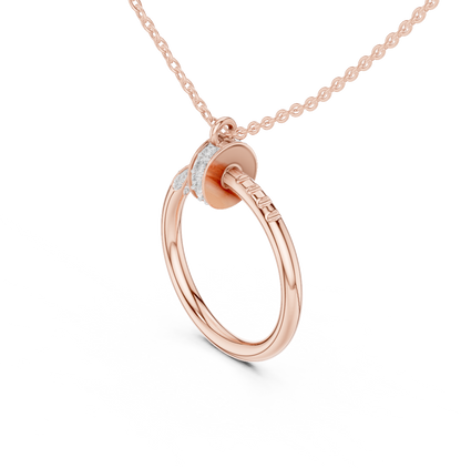 Delicate Open Circle Lab-Grown Diamond Pendant in Rose Gold