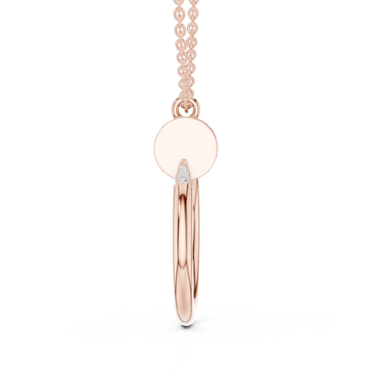 Delicate Open Circle Lab-Grown Diamond Pendant in Rose Gold