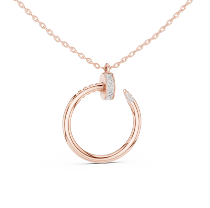 Delicate Open Circle Lab-Grown Diamond Pendant in Rose Gold