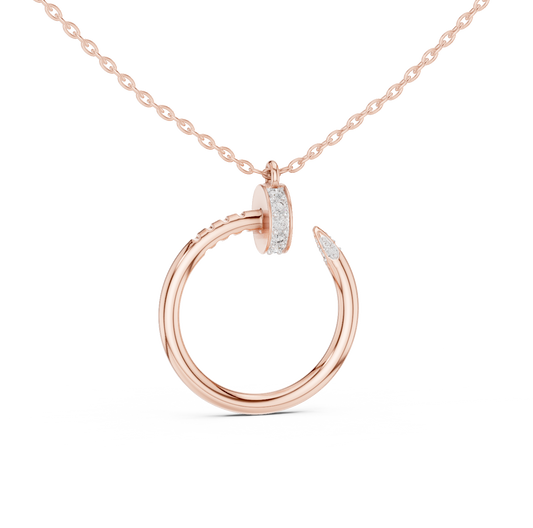 Delicate Open Circle Lab-Grown Diamond Pendant in Rose Gold