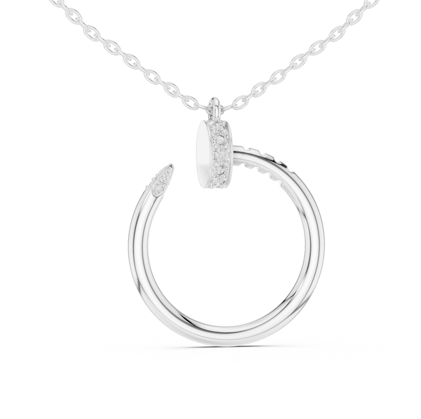 Delicate Open Circle Lab-Grown Diamond Pendant in Rose Gold