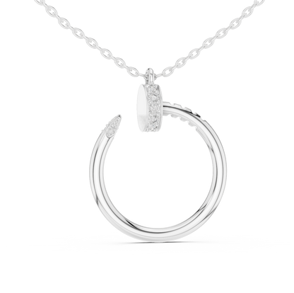 Delicate Open Circle Lab-Grown Diamond Pendant in Rose Gold