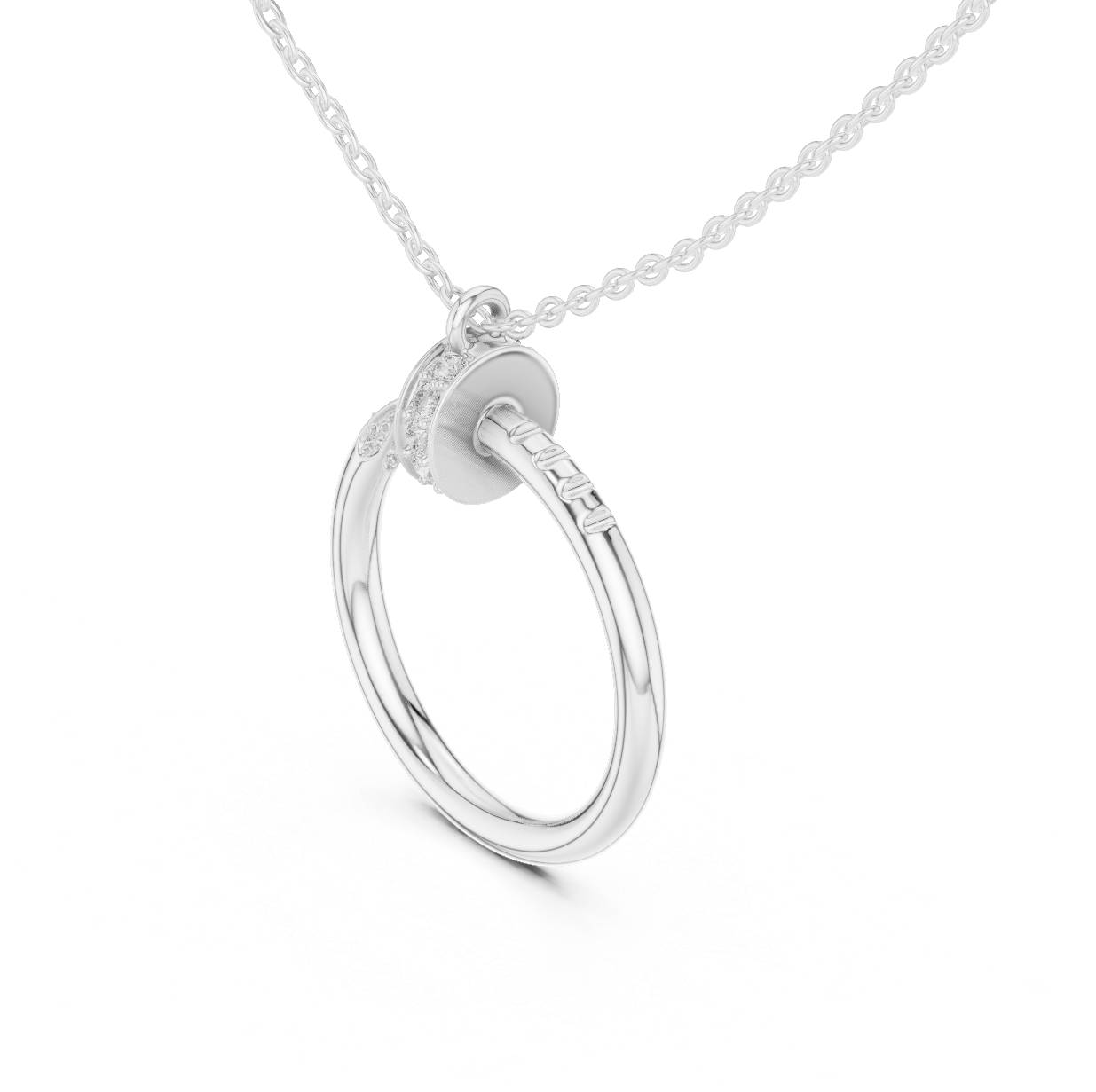 Delicate Open Circle Lab-Grown Diamond Pendant in Rose Gold