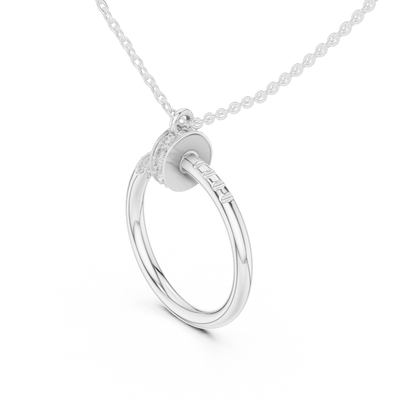 Delicate Open Circle Lab-Grown Diamond Pendant in Rose Gold
