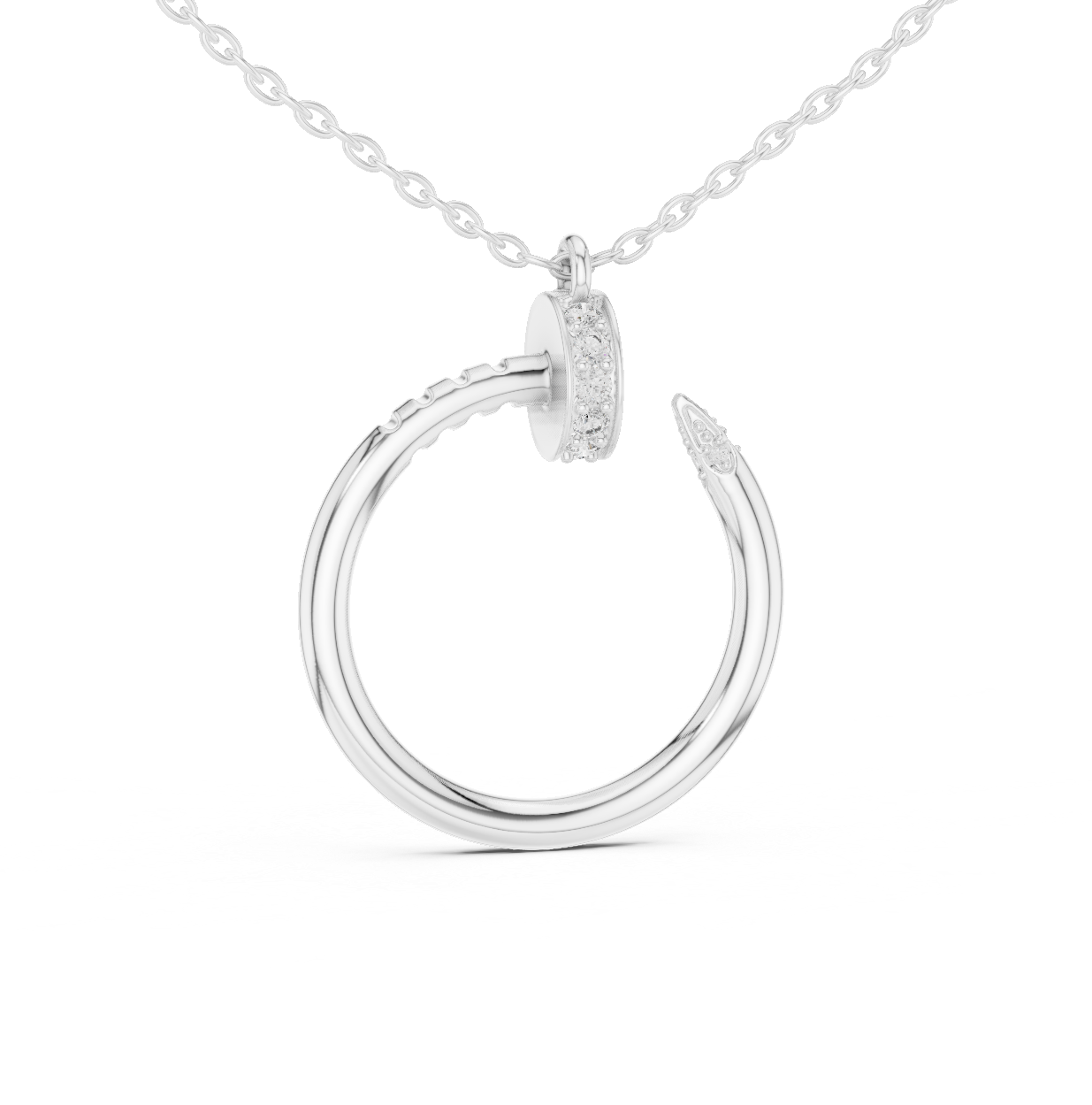 Delicate Open Circle Lab-Grown Diamond Pendant in Rose Gold