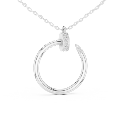 Delicate Open Circle Lab-Grown Diamond Pendant in Rose Gold