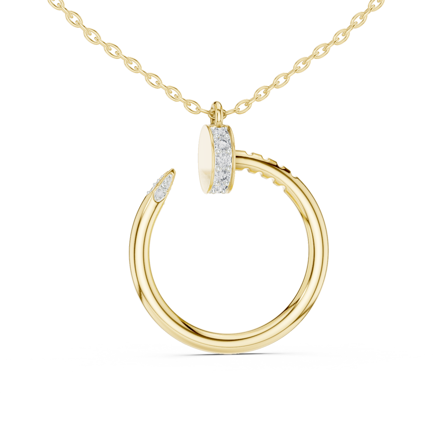 Delicate Open Circle Lab-Grown Diamond Pendant in Rose Gold