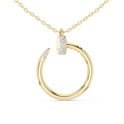 Delicate Open Circle Lab-Grown Diamond Pendant in Rose Gold