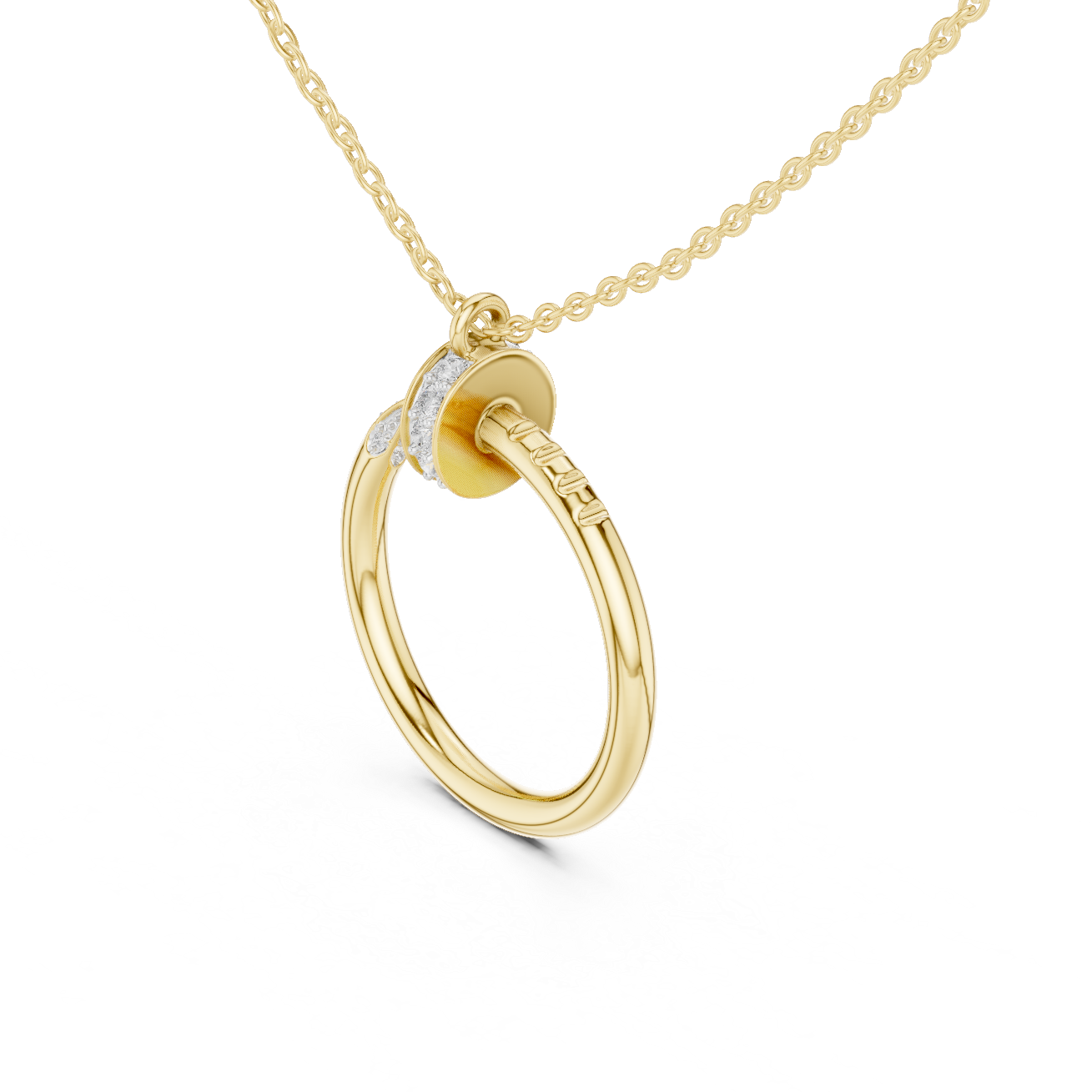 Delicate Open Circle Lab-Grown Diamond Pendant in Rose Gold