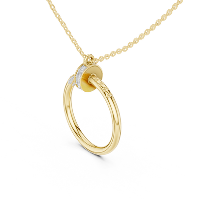 Delicate Open Circle Lab-Grown Diamond Pendant in Rose Gold