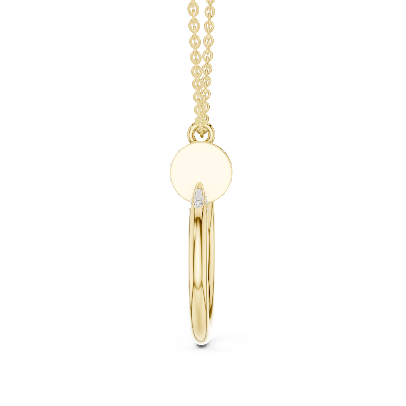 Delicate Open Circle Lab-Grown Diamond Pendant in Rose Gold