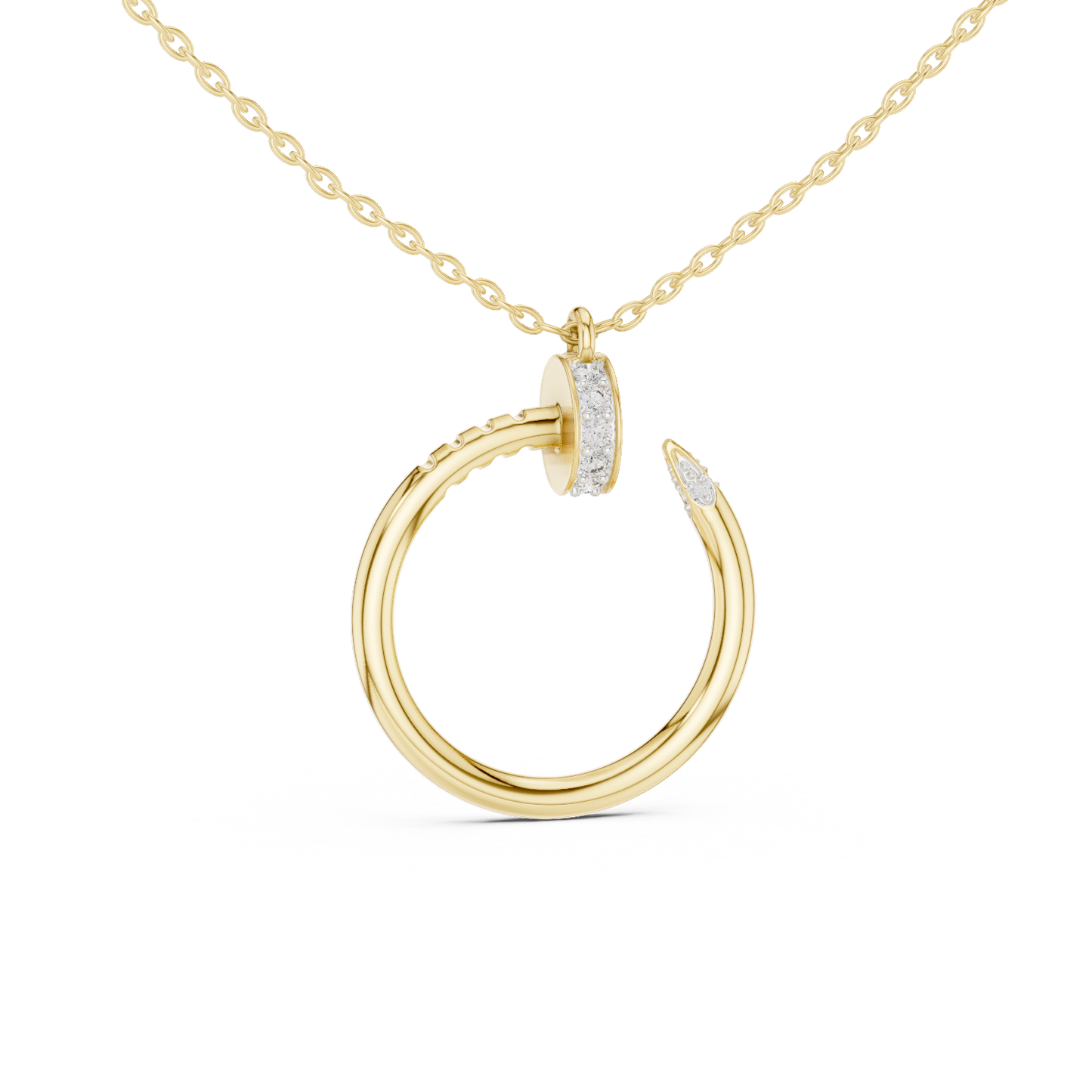 Delicate Open Circle Lab-Grown Diamond Pendant in Rose Gold