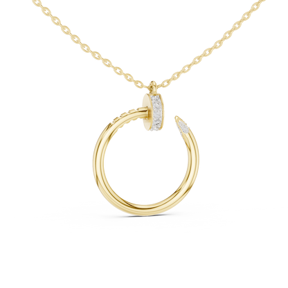 Delicate Open Circle Lab-Grown Diamond Pendant in Rose Gold