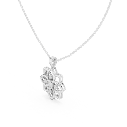 Casual Flower Lab Grown Diamond Pendant in Rose Gold