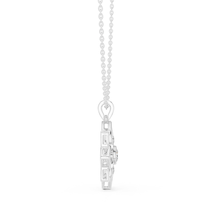 Casual Flower Lab Grown Diamond Pendant in Rose Gold