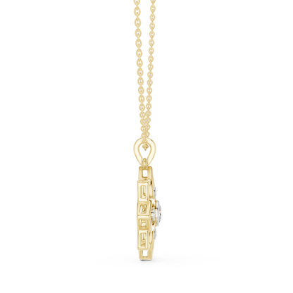 Casual Flower Lab Grown Diamond Pendant in Rose Gold