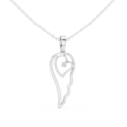 Casual Angel Wing Lab Grown Diamond Pendant in Rose Gold