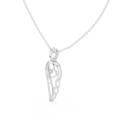 Casual Angel Wing Lab Grown Diamond Pendant in Rose Gold