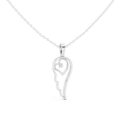 Casual Angel Wing Lab Grown Diamond Pendant in Rose Gold
