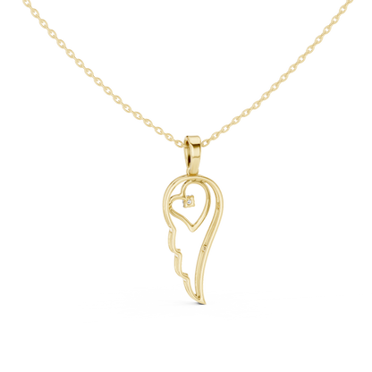 Casual Angel Wing Lab Grown Diamond Pendant in Rose Gold