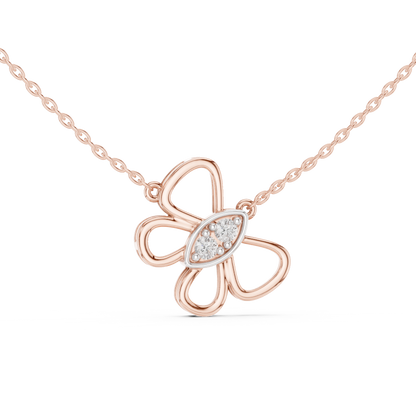 Casual Butterfly Lab Grown Diamond Pendant in Yellow Gold
