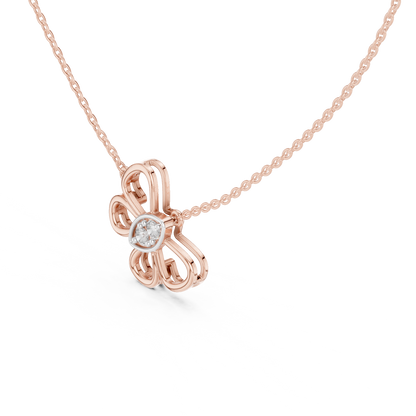Casual Butterfly Lab Grown Diamond Pendant in Yellow Gold