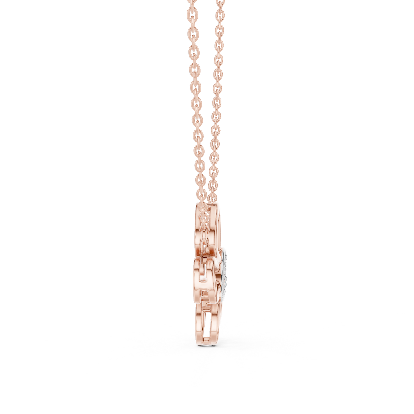 Casual Butterfly Lab Grown Diamond Pendant in Yellow Gold