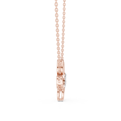 Casual Butterfly Lab Grown Diamond Pendant in Yellow Gold