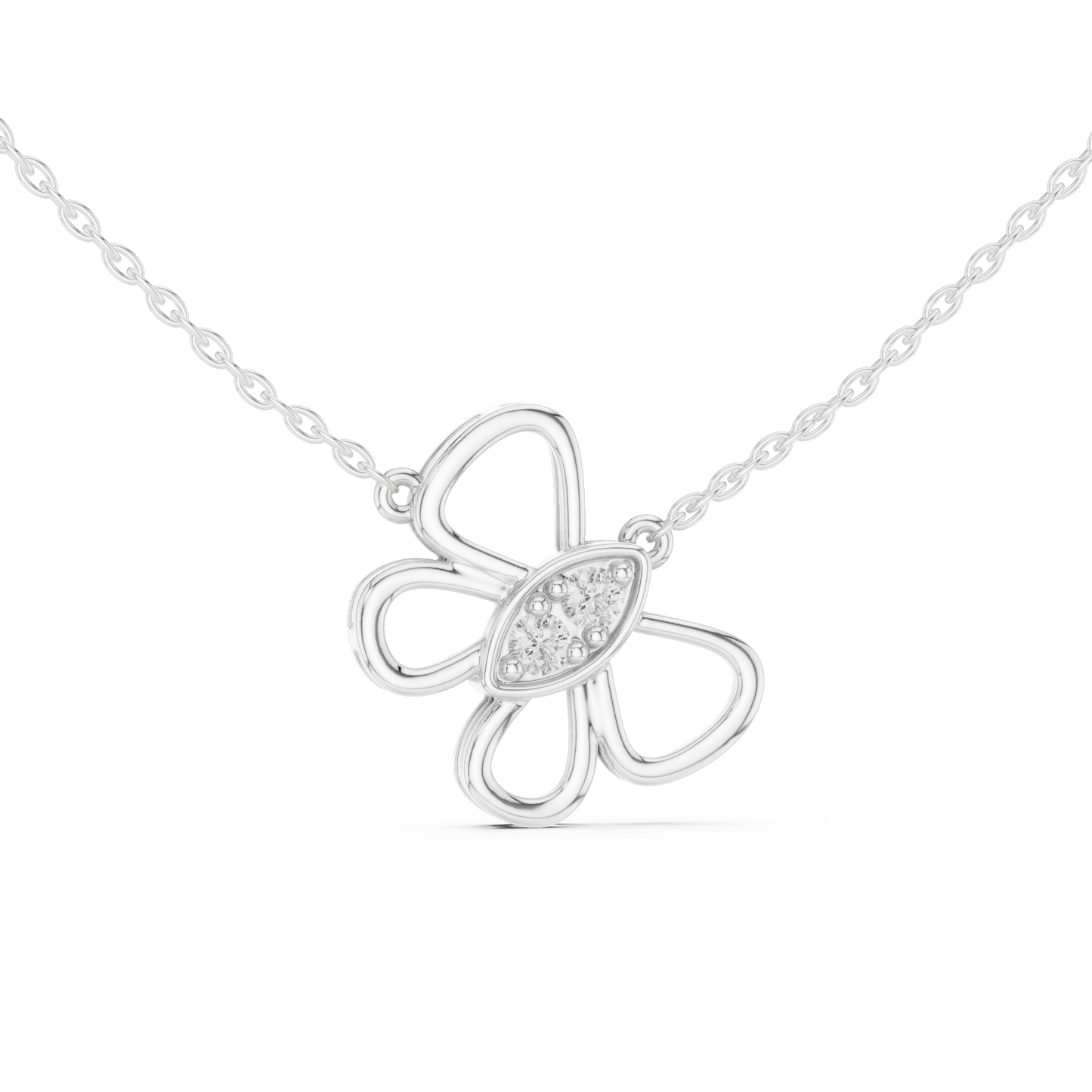 Casual Butterfly Lab Grown Diamond Pendant in Yellow Gold