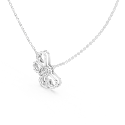 Casual Butterfly Lab Grown Diamond Pendant in Yellow Gold