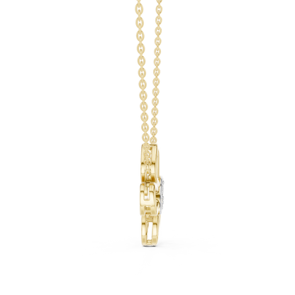 Casual Butterfly Lab Grown Diamond Pendant in Yellow Gold
