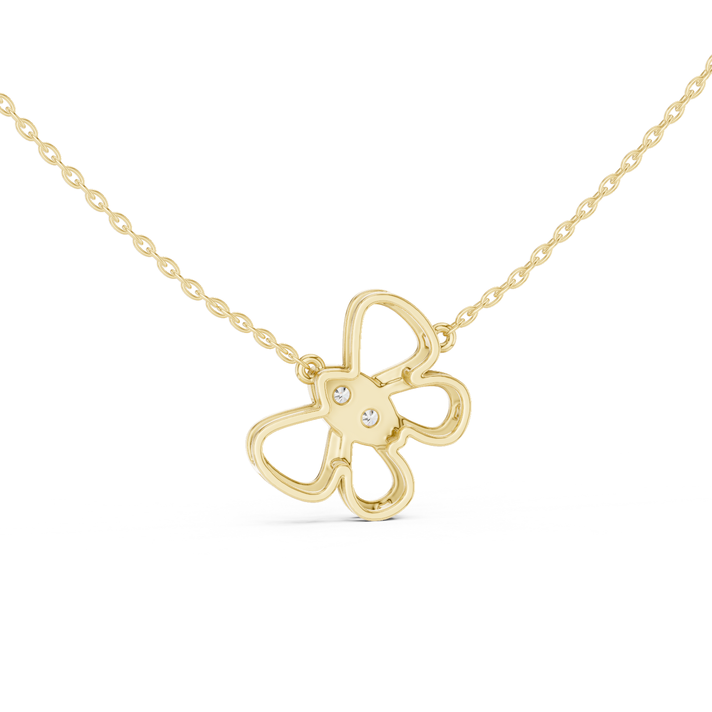 Casual Butterfly Lab Grown Diamond Pendant in Yellow Gold